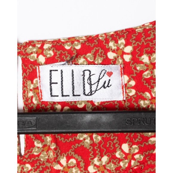 Vintage Womens Medium Floral Blouse Shirt Lightweight Red Top - Picture 4 of 4